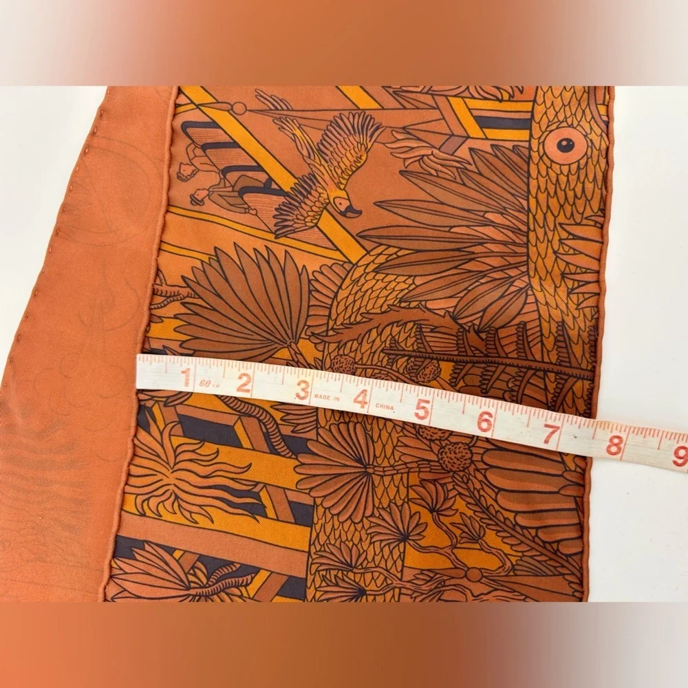 Hermes maxi twilly gold orange echarpe de soie surte nwt - Picture 6 of 6